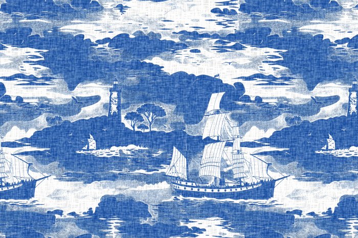 Fototapete Abstrakte Meereslandschaft in blauen Tönen