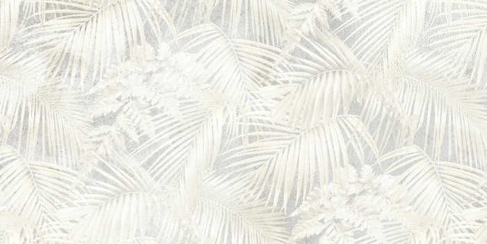 Fototapete Helle Palmblätter auf Grauem Betonhintergrund