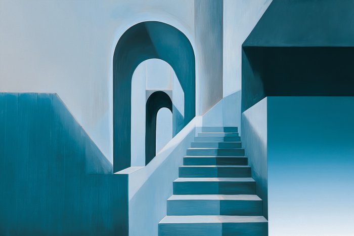 Fototapete Treppen in einer minimalistischen geometrischen Komposition