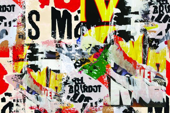 Fototapete Bunte Street Art in Zeitungsimitation