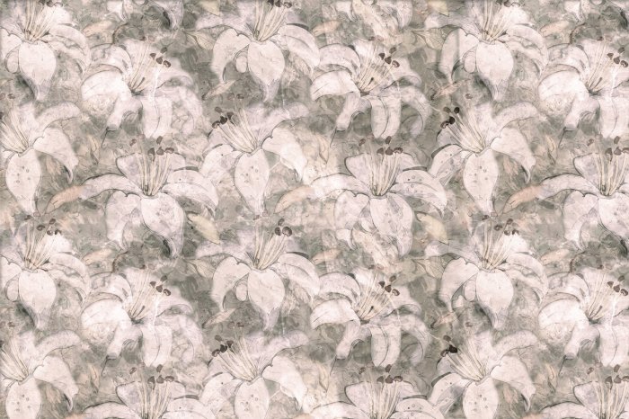 Fototapete Gemalte subtile Nachahmung von Lilienblumen