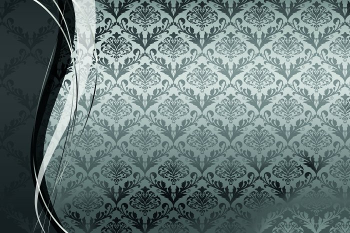 Fototapete Monochromatisches Muster im Ornamentstil