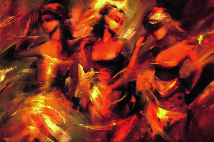 Fototapete Attraktive Frauen in Rot