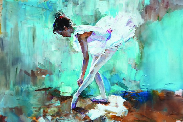 Fototapete Ballerina in Aquarell gemalt