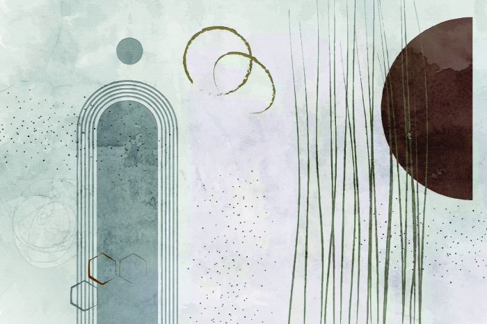 Fototapete Form von Bögen und Kreisen auf Beton