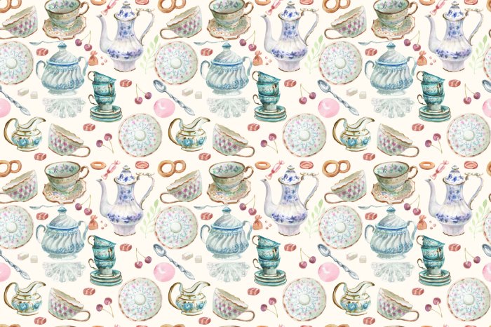 Fototapete Rustikale verzierte Porzellan