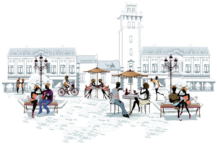 Fototapete Menschen, die Zeit in der Stadt verbringen