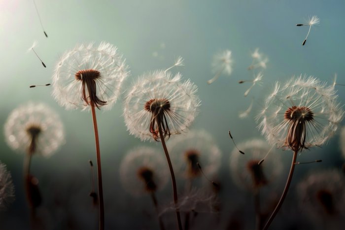 Fototapete Sommerwiese mit Löwenzahn