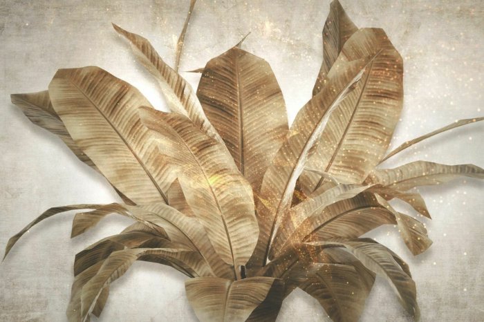 Fototapete Braune Blätter mit goldenem Staub
