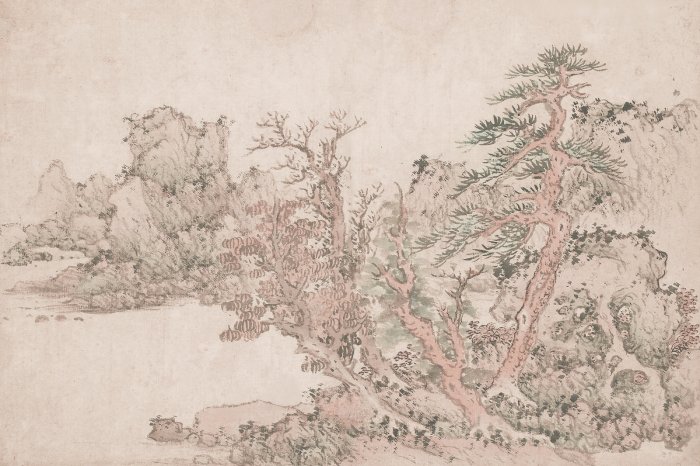 Fototapete Baumskizze auf Vintage-Papier