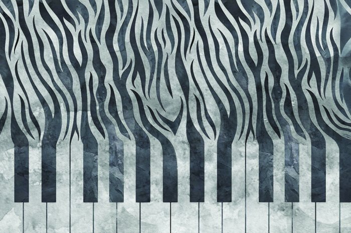 Fototapete Klaviaturtasten mit Zebra-Imitat