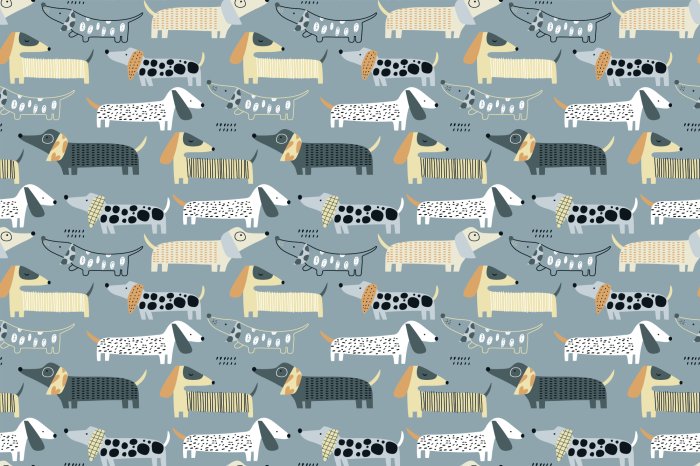 Fototapete Abstrakt gemalte Dackel