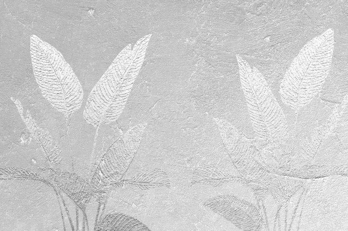 Fototapete Blattimitation auf grauem Beton