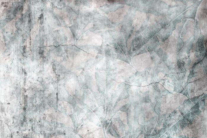 Fototapete Betonwand mit Pflanzendekor