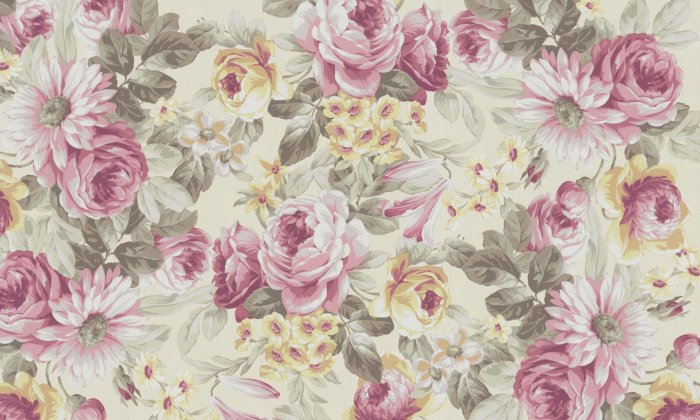 Fototapete Blühende rosa und gelbe Pfingstrosenblumen