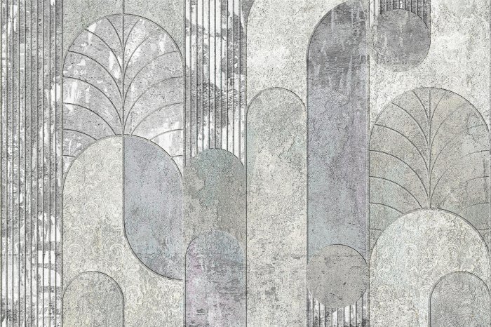 Fototapete Geometrische Bögen an einer Betonwand