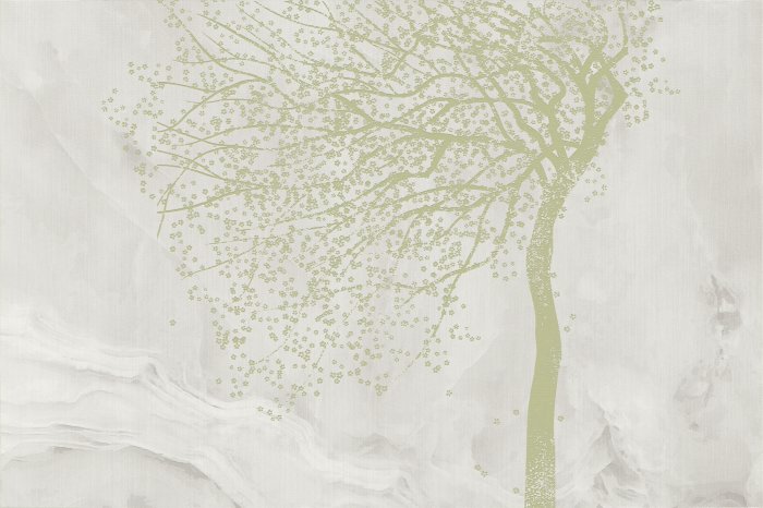 Fototapete Kirschblütenbaum auf Marmor