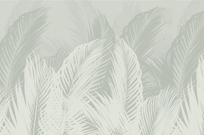 Fototapete Exotische Palmblätter auf hellem Hintergrund