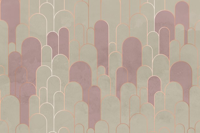 Fototapete Beige-rosa Bögen mit goldener Verzierung