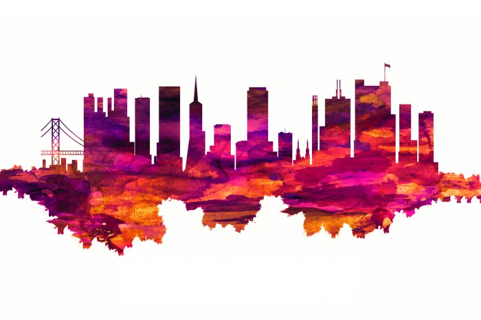 Fototapete Abstrakte Stadt in Rosa