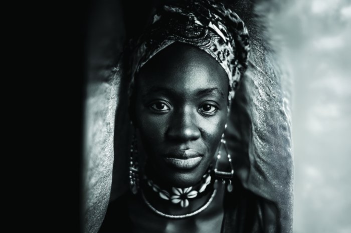 Fototapete Porträt einer schönen afrikanischen Frau