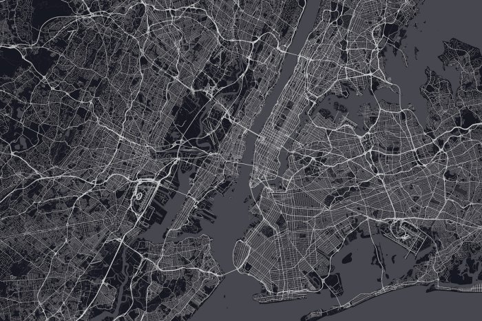 Fototapete Karte von Manhattan, New York