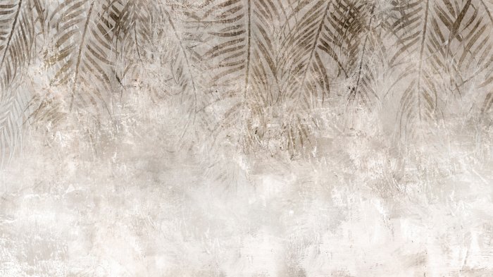 Fototapete Braune Palmenblätter vor Betonhintergrund im Loftstil