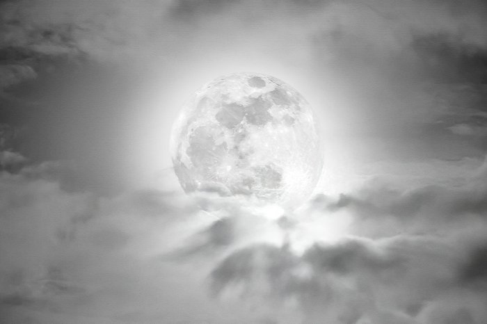 Fototapete Vollmond am Nachthimmel