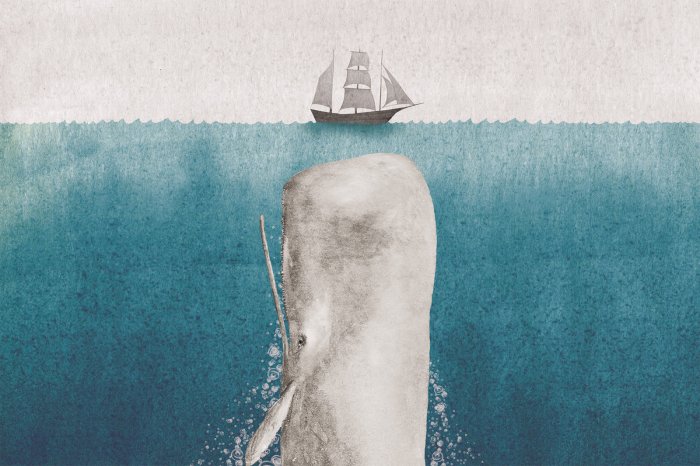 Fototapete Wal- und Aquarellschiff -Meereslandschaft