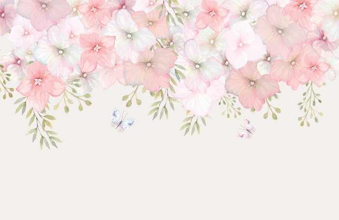 Fototapete Märchenhaftes Städtchen mit Kätzchen, Ballons und Drachen am Himmel