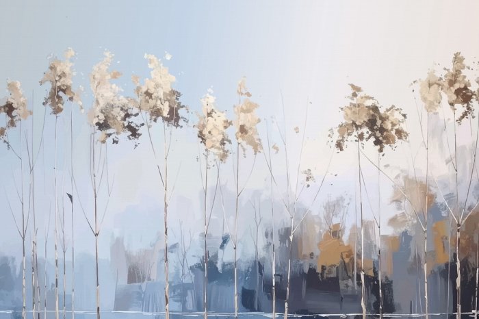 Fototapete Abstrakte Bäume, natürliche Landschaft im minimalistischen Stil