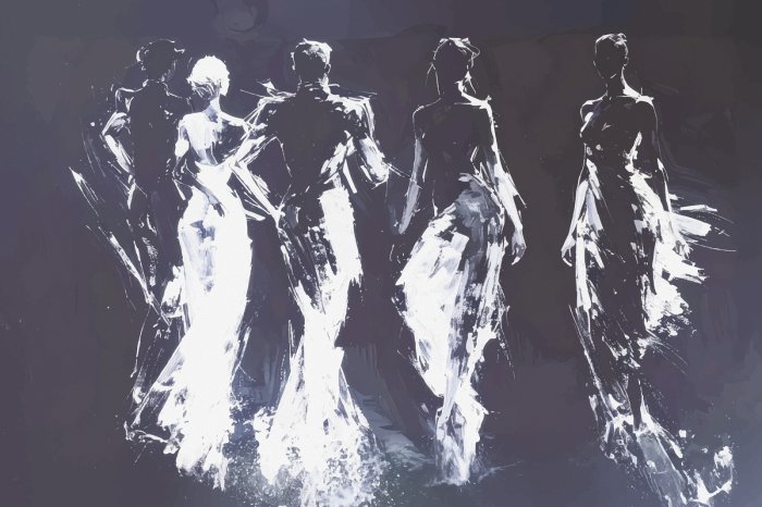 Fototapete Menschliche Figuren in Abstraktion, moderne minimalistische Kunst