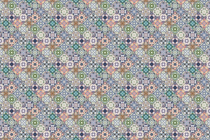 Fototapete Reich verzierter Muster in Fliesenimitation