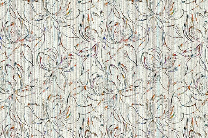 Fototapete Skizze von Blumen auf einem Hintergrund zarter Streifen