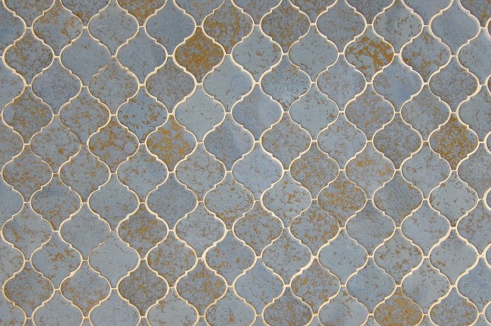 Fototapete Nachbildung geometrischer blauer Fliesen