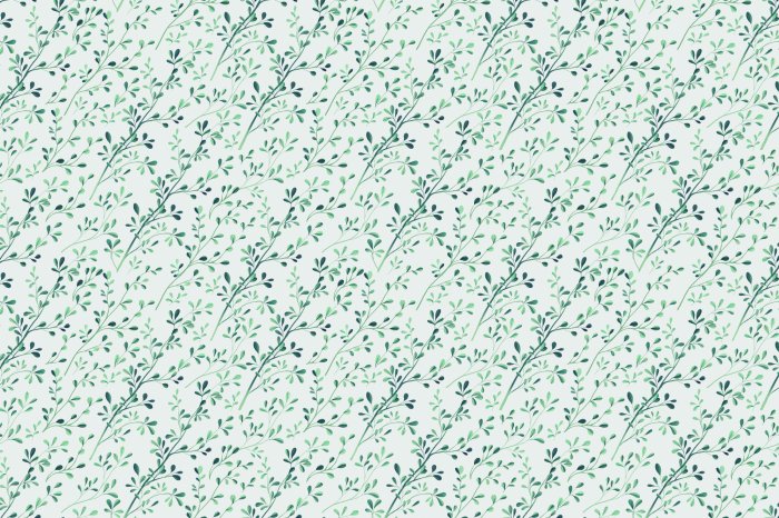 Fototapete Zarte grüne Zweige mit Blättern