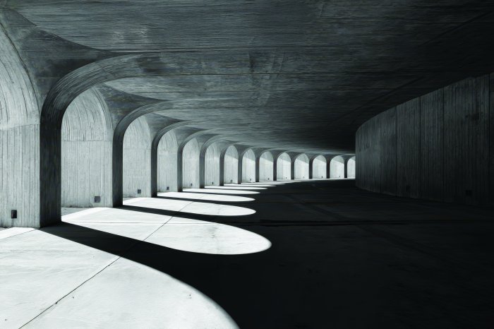 Fototapete Raum des geometrischen Lichts in der Architektur