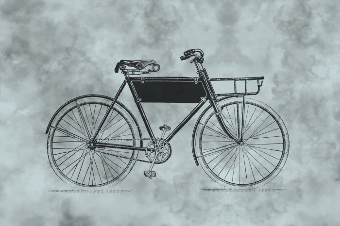 Fototapete Künstlerische Illustration eines alten Retro -Bikes im Stil