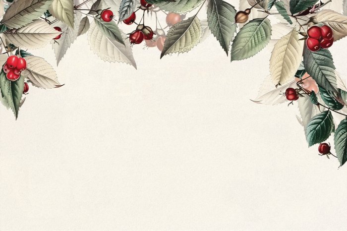 Fototapete Rote Vogelbeerbeeren zwischen Blättern