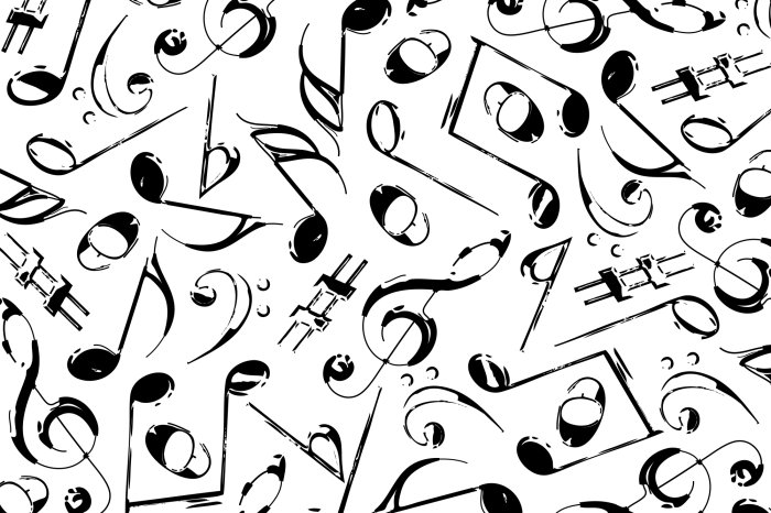 Fototapete Verschiedene musikalische Noten