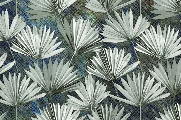 Fototapete Nachahmung eines Stahlfächer von Blättern