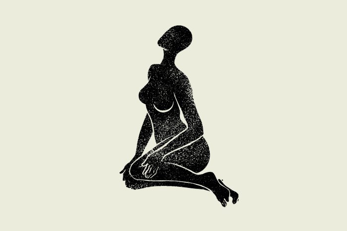 Fototapete Sinnliche Zeichnung einer Frau in Schwarz