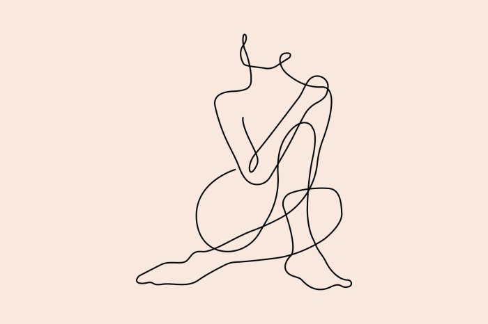 Fototapete Linienzeichnung einer Frau