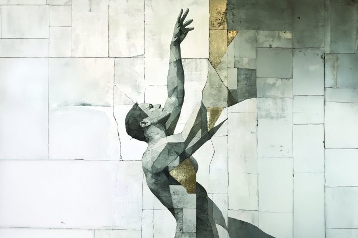 Fototapete Abstraktes Wandbild eines Mannes