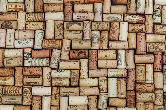 Fototapete Muster mit Weinkorken