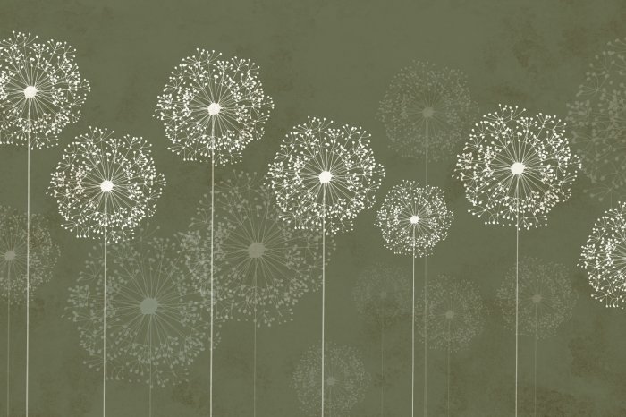 Fototapete Zarte Blumen auf braunem Hintergrund