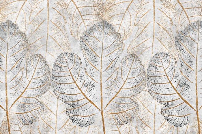 Fototapete Zartes Blattnetz botanisches Muster