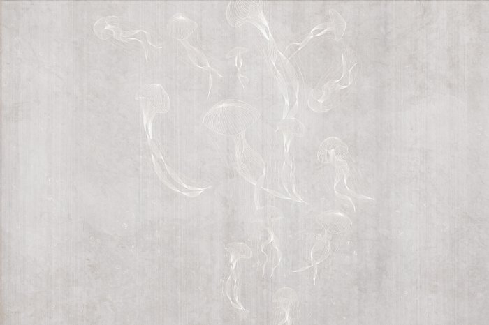 Fototapete Zarter Skizze von Meerquallen