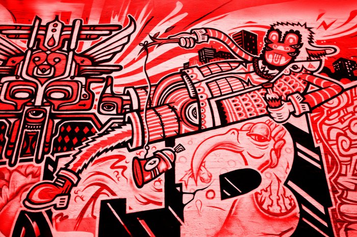 Fototapete Abstrakte Figur rotes Graffiti