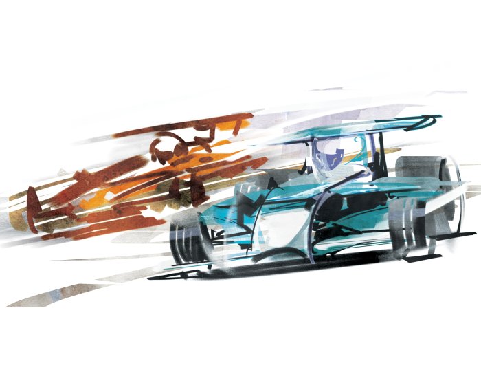 Fototapete Bemalte Formel-1-Rennwagen